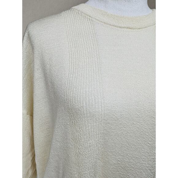 Giglio Rosso Ivory Sz XL Knit Short Sleeve Lightweight Sweater Made In Italy - Picture 2 of 13